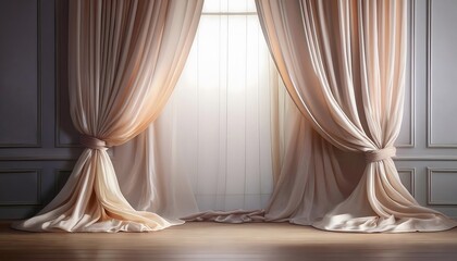 3D illustration of a velvet stage curtain backdrop in a classic theater design for background graphic resource.