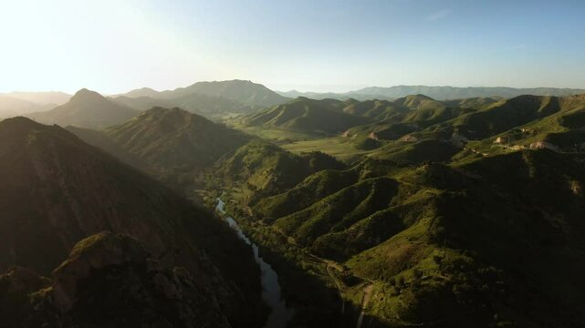 Aerial Malibu Creek Park State Park Mountains Landscape 1