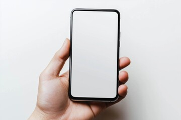 Hand Holding Smartphone Mockup Isolated created with Generative AI
