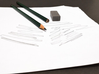 Picture of pencil and an eraser 