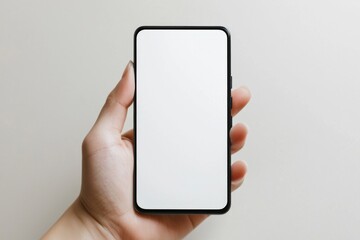 Hand Holding Smartphone Mockup Isolated created with Generative AI