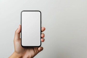 Hand Holding Smartphone Mockup Isolated created with Generative AI
