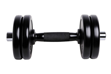 Dumbbell sports black gym , cut out, png, isolated on white background, full depth of field