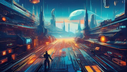 traffic in the city at night