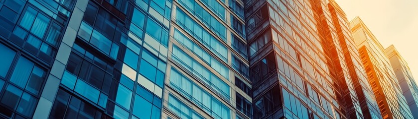 Fototapeta premium Modern Architecture Glass Facade Urban Skyscraper Business Building