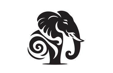 Fototapeta premium Elephant vector illustration of silhouettes