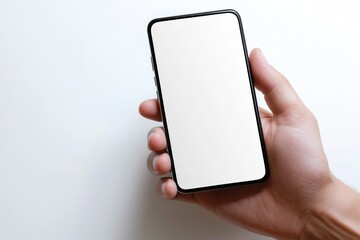 Hand Holding Smartphone Mockup Isolated created with Generative AI