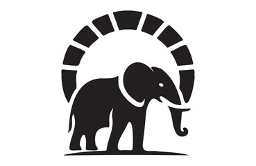 Obraz premium Elephant vector illustration of silhouettes