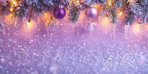 Merry Christmas and Happy New Year bright colorful composition. Xmas background with festive decorative elements. Festive banner and web poster, greeting card, flyer and brochure