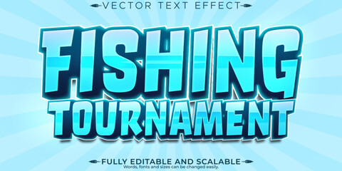 Fishing editable text effect, editable fish and water text style