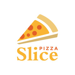 Pizza Slice  for Pizzeria Bar Bistro Restaurant Label Stamp Logo Design