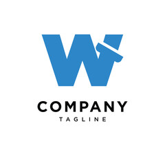 Letter W Plumbing Pipe Logo icon