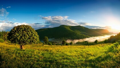 sunset over the mountains