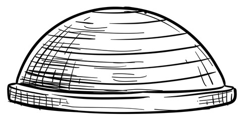 bosu ball handdrawn illustration