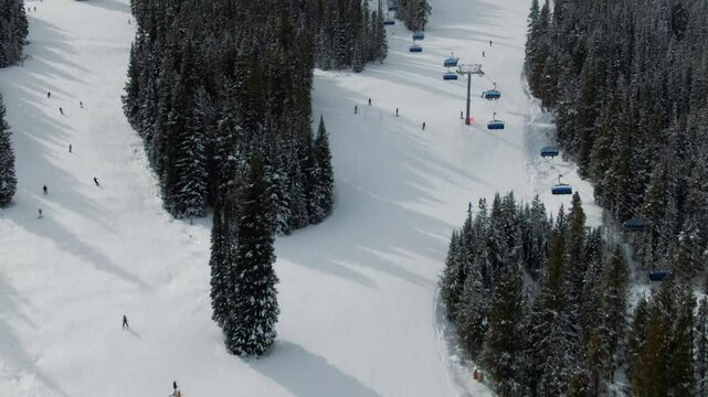 Aerial of Copper Mountain Ski Resort Village, Colorado Mountains 2
