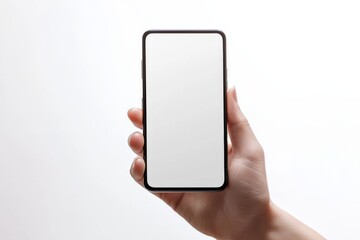 Hand Holding Smartphone Mockup Isolated created with Generative AI