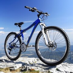 Fototapeta premium Mountain Bike on Rocky Outcrop