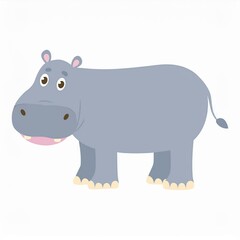 hippo illustration isolated on white