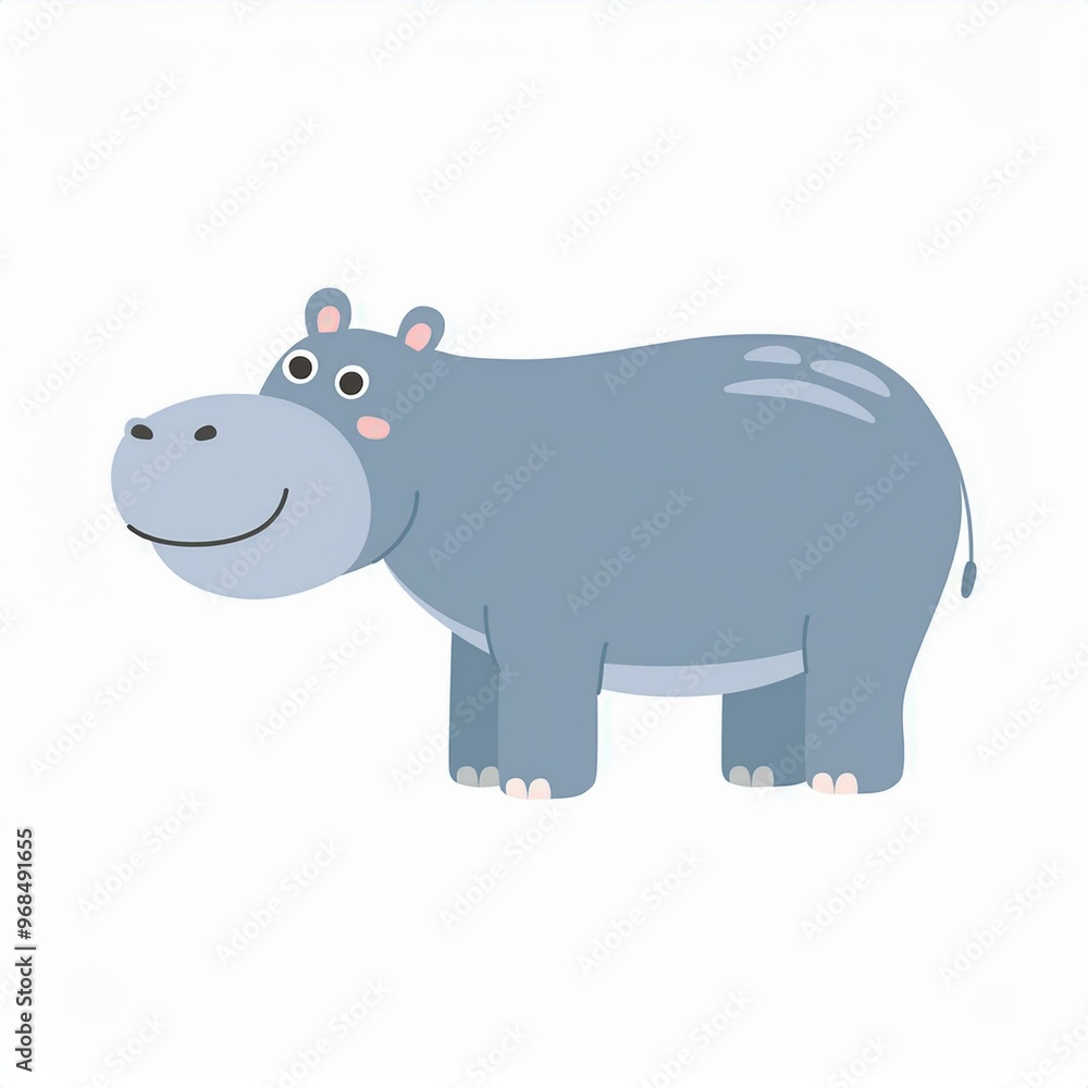 Sticker hippo illustration isolated on white