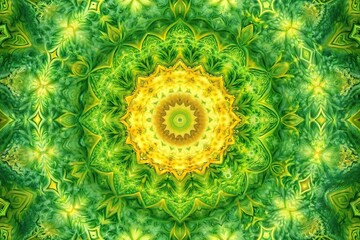 Abstract background with symmetrical patterns in shades of green and yellow, patterns, green, modern, artistic, artistic, symmetrical, abstract, creative, background, wallpaper