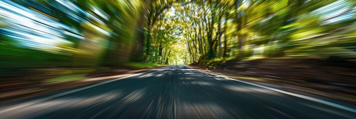 Blurred motion on an asphalt road
