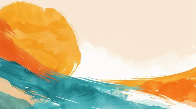 Abstract Sunset Over Waves