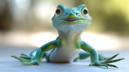 Fototapeta premium Cute Green Lizard.