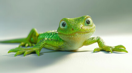Fototapeta premium Cute Green Lizard.
