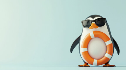 Fototapeta premium Penguin Lifeguard.