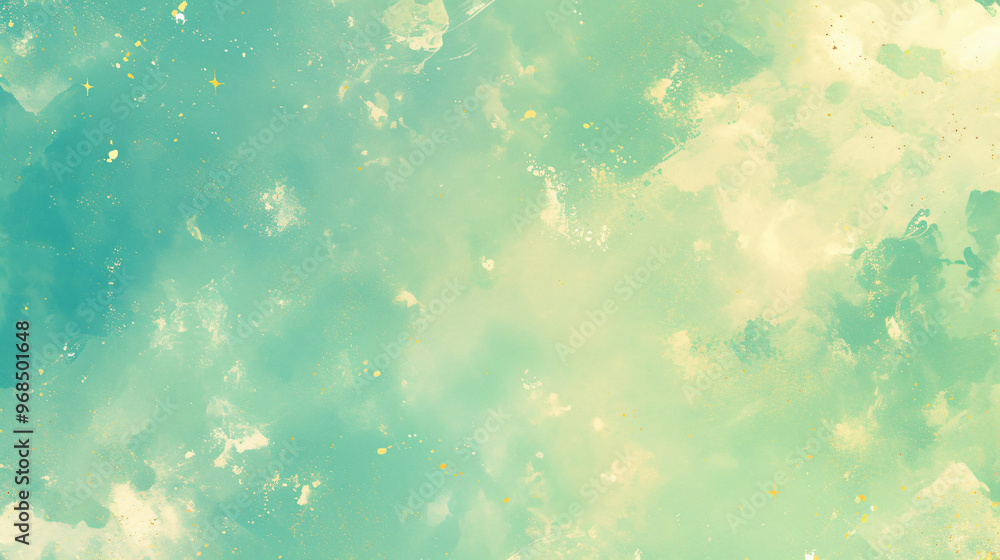 Poster an artistic abstract texture in soft green and cream tones, with subtle splashes of color, creating 