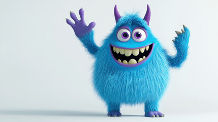 Fototapeta premium Happy Blue Monster.
