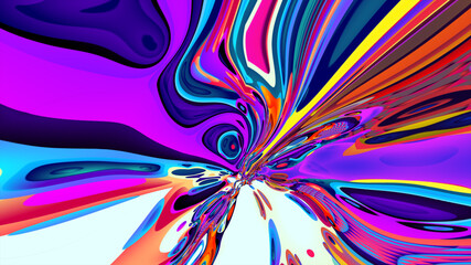 Abstract psychedelic colorful fluid and liquid fractal background 