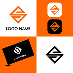 S logo template design for company identity.