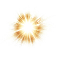 Radiant Sunburst Light Overlay with Golden Rays on white and transparent background.