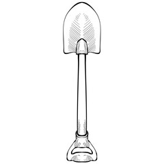 shovel handdrawn illustration