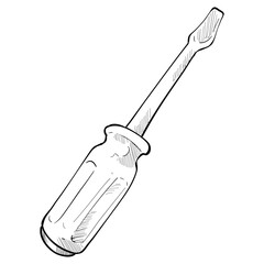 Fototapeta premium screwdriver handdrawn illustration