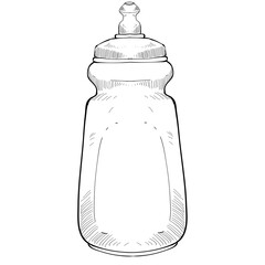 cyclist water bottle handdrawn illustration