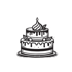Cake silhouette. Cake vector illustration isolated on white background.
