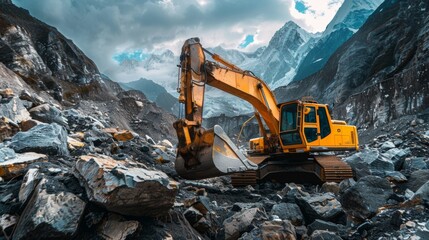 excavator doing work in a construction