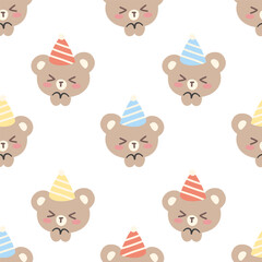 seamless pattern with cute birthday