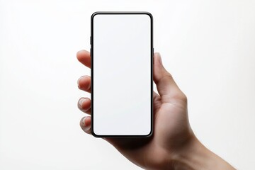 Hand Holding Smartphone Mockup Isolated created with Generative AI