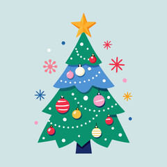 christmas tree with snowflakes