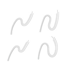 Abstract lines art decoration isolated vector illustration.