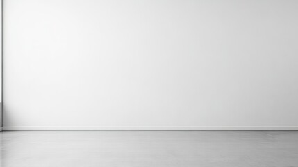 Minimalist white wall in empty room background for modern designs and product displays.