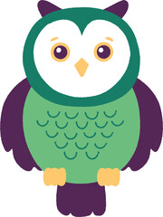 Fototapeta premium Cute Owl Bird Animal Halloween Clipart Illustration