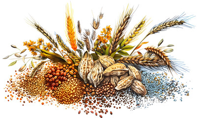 Fototapeta premium fruits and vegetable herbal concept for background or 2d illustrator cartoon.