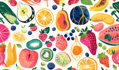 fruits and vegetable herbal concept  for background or 2d illustrator cartoon.
