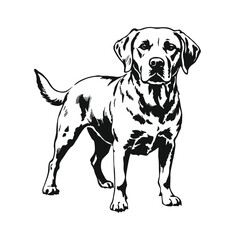 Fototapeta premium Labrador Retriever stencil vector hand drawn illustration