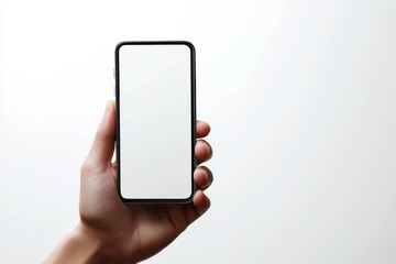 Hand Holding Smartphone Mockup Isolated created with Generative AI