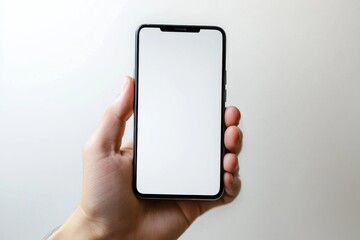 Hand Holding Smartphone Mockup Isolated created with Generative AI